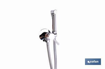 Ducha higiénica para inodoro | Grifo de bidé empotrado | Agua fría y caliente | Manguera incluida | Disponible en acabado negro y cromado - Cofan