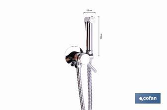 Ducha higiénica para inodoro | Grifo de bidé empotrado | Agua fría y caliente | Manguera incluida | Disponible en acabado negro y cromado - Cofan
