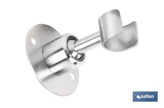 Soporte de ducha para pared | Material: acero inoxidable | Diámetro: 5,5 cm | Fácil instalación | Disponible en dos acabados diferentes - Cofan