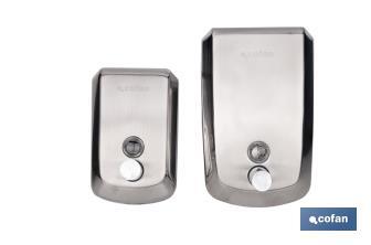 Dosificador de jabón en acero inoxidable 304 | Varias Medidas y Capacidades | Dispensador con ventana de visualización - Cofan