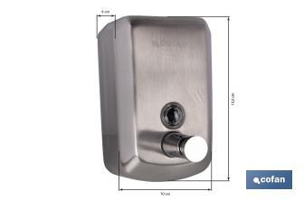 Dosificador de jabón en acero inoxidable 304 | Varias Medidas y Capacidades | Dispensador con ventana de visualización - Cofan