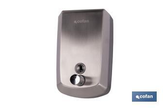 Dosificador de jabón en acero inoxidable 304 | Varias Medidas y Capacidades | Dispensador con ventana de visualización - Cofan