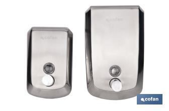 Dosificador de jabón en acero inoxidable 304 | Varias Medidas y Capacidades | Dispensador con ventana de visualización - Cofan