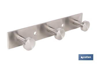 Perchero de pared | Material: acero inoxidable 304 | Acabado: satinado | Disponible con diferentes colgadores - Cofan