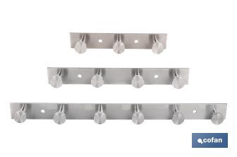 Perchero de pared | Material: acero inoxidable 304 | Acabado: satinado | Disponible con diferentes colgadores - Cofan