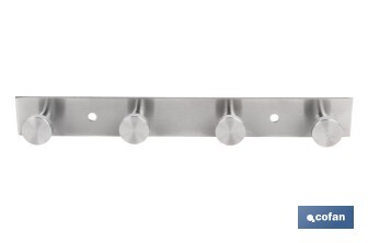 Perchero de pared | Material: acero inoxidable 304 | Acabado: satinado | Disponible con diferentes colgadores - Cofan