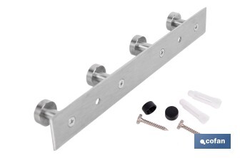 Perchero de pared | Material: acero inoxidable 304 | Acabado: satinado | Disponible con diferentes colgadores - Cofan