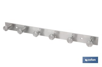 Perchero de pared | Material: acero inoxidable 304 | Acabado: satinado | Disponible con diferentes colgadores - Cofan