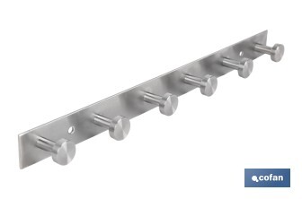 Perchero de pared | Material: acero inoxidable 304 | Acabado: satinado | Disponible con diferentes colgadores - Cofan