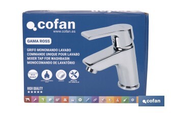 Single-handle basin tap | Ross Model | Brass | Size: 13 x 11 x 4.5cm - Cofan