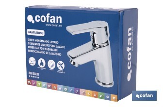 Single-handle basin tap | Ross Model | Brass | Size: 13 x 11 x 4.5cm - Cofan