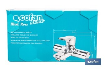 Robinet pour Baignoire Mitigeur | Modèle Ross | Fabriqué en Laiton | Dimensions 13 x 11 x 18 x 3 cm - Cofan