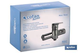 Single-handle shower tap | Ross Model | Brass | Size: 13 x 18 x 3cm - Cofan