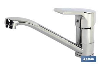 Single-handle sink tap | Low spout | Ross Model | Brass | Size: 12 x 25 x 4cm - Cofan