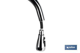 Kitchen Mixer Tap | Single-handle with Shower Spray | Brass with Zinc Alloy Handle - Cofan