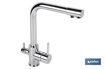 Kitchen Mixer Tap Single Handle Tap 3 Way Filter Tap Adapted to Osmosis System Brass with chrome finish Loyalty card Cofan