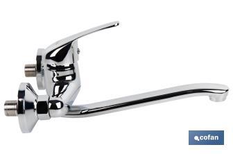 Kitchen and Laundry Mixer Tap | Single-Handle Tap | Brass with Chrome Finish - Cofan