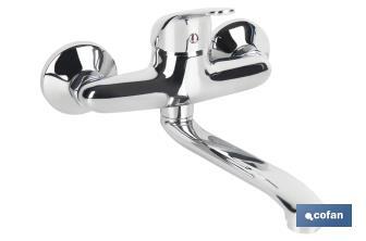 Kitchen and Laundry Mixer Tap | Single-Handle Tap | Brass with Chrome Finish - Cofan