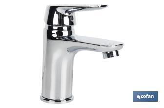 Basin Mixer Tap | Single-Handle Tap | Size: 40mm | Rift Model | Brass with Chrome-Plated Finish and Zinc Alloy Handle - Cofan