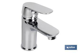 Basin Mixer Tap | Single-Handle Tap | Size: 40mm | Rift Model | Brass with Chrome-Plated Finish and Zinc Alloy Handle - Cofan