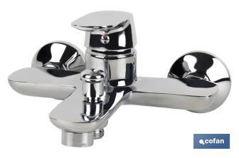 Single-Handle Bath Mixer Tap | Size: 40mm | Rift Model | Brass with Chrome-Plated Finish - Cofan