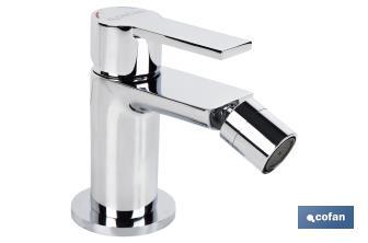 Single-Handle Bidet Mixer Tap | Size: 25mm | Matheson Model | Brass with Chrome-Plated Finish - Cofan