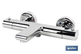 Bath Mixer Tap | Thermostatic Tap | Matheson Model | Brass with Chrome-Plated Finish and ABS Handle - Cofan