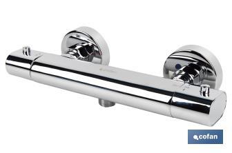 Shower Mixer Tap | Thermostatic Tap | Matheson Model | Brass with Chrome-Plated Finish and ABS Handle - Cofan