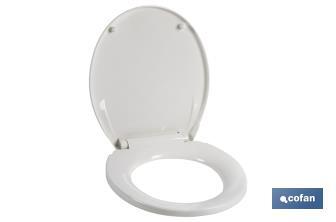 Tapa WC | Medidas 40.4 x 35.6 cm | Fabricada en Polipropileno Blanco - Cofan