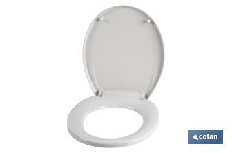 Abattant WC | Dimensions 40,4 x 35,6 cm | Fabriqué en Polypropylène Blanc - Cofan