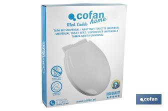 Tapa WC | Medidas 40.4 x 35.6 cm | Fabricada en Polipropileno Blanco - Cofan