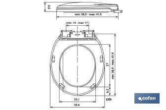 Abattant WC | Dimensions 40,4 x 35,6 cm | Fabriqué en Polypropylène Blanc - Cofan