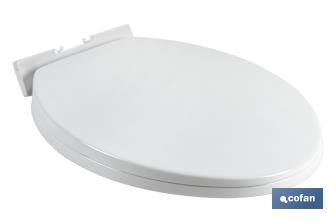 Tampa de Sanita | Mede 41,9 x 34,7 cm | Modelo Atlin | Fabricada em Polipropileno Branco - Cofan