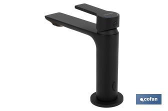 Torneira Monomando para Lavabo | Cor Torneiras Negra | Cartucho de 25 mm - Cofan