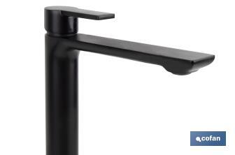 Robinet Haut Mitigeur pour Lavabo | Couleur Robinetterie Noire | Cartouche de 25 mm - Cofan