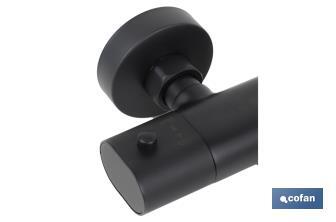 Rubinetto termostatico per vasca da bagno | Rubinetteria nera | Dimensioni: 26,5 x 3,1 cm  - Cofan