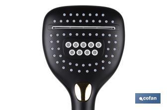 Poignée de Douche Anticalcaire | Couleur Robinetterie Noire | Douche avec 3 Fonctions - Cofan