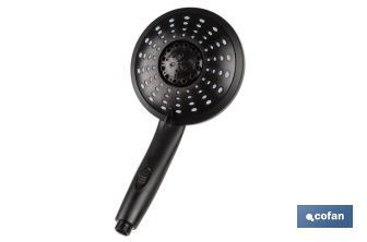 Hand-held shower head | Black bathroom fittings | 5 spray modes - Cofan