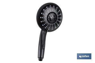 Hand-held shower head | Black bathroom fittings | 5 spray modes - Cofan