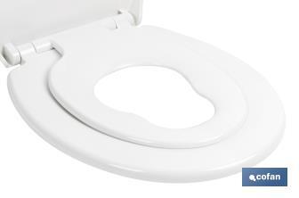 Oval-shaped toilet seat | Material: polypropylene | Soft close and noiseless - Cofan