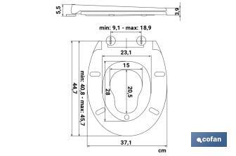 Oval-shaped toilet seat | Material: polypropylene | Soft close and noiseless - Cofan