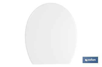 Tapa de WC | Con botón de liberación rápida | Forma oval | Material: polipropileno | Cierre lento y silencioso - Cofan
