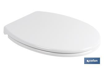 Toilet seat | With quick release button | Oval shape | Material: polypropylene | Soft and noiseless close - Cofan