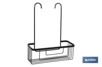 Cesto de Ducha | Estante en Color Negro Mate | Sin Taladro | Medidas: 30 x 12 x 10 cm y Altura 38 cm - Cofan