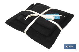 Lot de 3 serviettes de couleur noire avec 580 g/m2 | Gamme Brillante | Lot de serviettes 100 % coton - Cofan