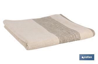 Lot de 3 serviettes de couleur nature avec 600 g/m2 | Gamme Alma | Lot de serviettes 95 % de coton et 5 % de lin - Cofan