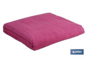 Set of 3 fuchsia bath towels with 580g/m2 | Primavera range | Set of bath towels made of 100% cotton - Cofan