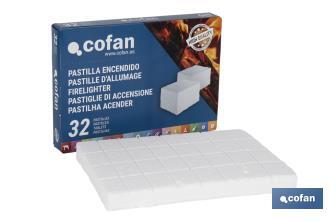 Pastilles d'allumage pour barbecue | Emballage de 32 unités | Rapide et propre - Cofan