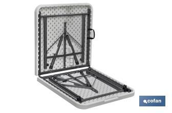 Mesa dobrável retangular | Cor: branca | Medidas da mesa desdobrada: 122 x 60 x 74 cm - Cofan
