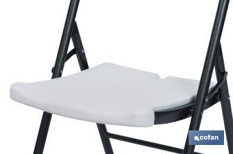 Cadeira dobrável de cor branca | Adequada para utilização no interior e no exterior | Dimensões: 46 x 53 x 86 cm  - Cofan